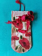 Wanddekoration - Dachziegel aus Ton mit Serviettentechnik "Mohnblumen" u. Schlei