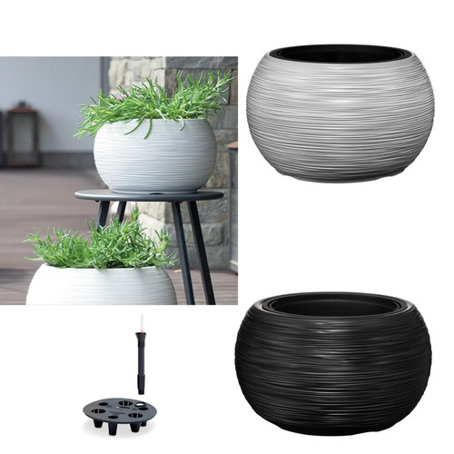 Blumentopf groß rund - , rillen