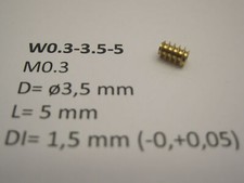 MicromotorEU W0335-5 - Schnecke Messing M0.3 D=ø3,5 L=5 DI=1.5 mm - Spur N - NEU