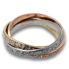 Tricolor Brillant Ring 585 Gold 14 Kt Gelb-Weiß-Rosegold Wert 1500,-
