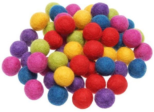 Filzkugeln 2cm naturbunt wolle - filzkugeln,