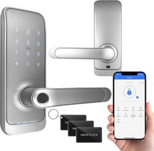 EURA Smartes Türschloss ELH-01H4 mit Griff, Codeschloss, 13,56 MHz 