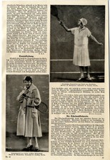 20er Jahre Tenniskleidung Mode Bilder u.Text von 1926