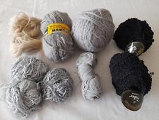 Handstrickgarn - Sammelsurium in schwarz und Grautönen