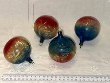 alter Christbaumschmuck 4St. Kugel aus Glas durchsichtig mit Tinsel AQUARIUM