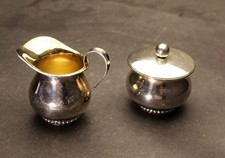 Älteres Set Sahnekännchen Zuckerdose Wilkens Silber 835