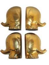 Buchstütze Buchstützen Colani Messing Elefant Elefanten Skulpture 4 stück im Set
