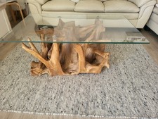 Wurzelholz Couchtisch Teakholz Mit Glasplatte Neuwertig