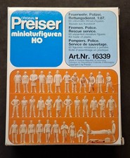 Preiser Figuren H0 unbemalt Polizei Feuerwehr und Rettungsdienst