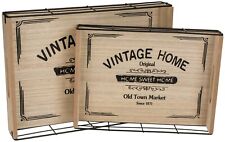 Tablett Serviertablett 2er Set Holz Getränke »Vintage Home« Geschenkidee Deko