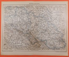 SCHLESIEN  Lignitz  Schweidnitz Goldberg Hirschberg  Breslau Landkarte von 1895
