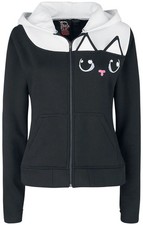 Cupcake Cult Kapuzenjacke Damen Kitty Hood schwarz/weiß Gothic, Rockwear