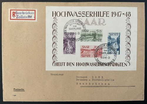 Saar 1948 block1 gestempelt - saar,