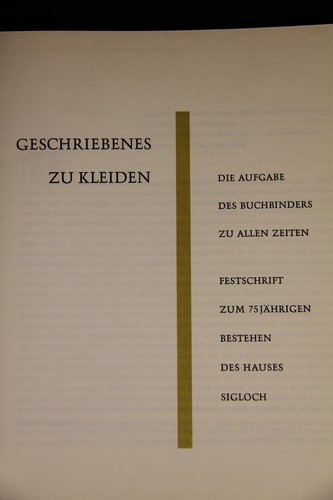 Jahre sigloch bucheinband - 75,