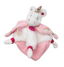 Kuscheltier Einhorn weich Sternenstaub – Rosa und Weiß – Stickerei i