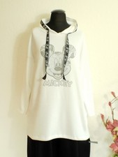 Italy Moda° Nicki Tunika Kapuze "Strass Maus " Viskose Weiß   Einheitsgröße