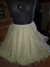 Tellerrock mit Rüsche M/L Creme mit silbernen Schneeflocken Squaredance Linedanc