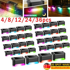 8-36X LED Solarleuchten Wandlampen Zaunleuchte Gartenleuchte Außen Treppen Lampe