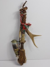 Antike Pfeife Steckpfeife Porzellankopf Pfeife Taback Holz Horn 20.JHD