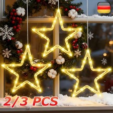 2/3 STK LED Sterne Weihnachtsbeleuchtung,Stern Weihnachtsdeko Fenster Warmweiß