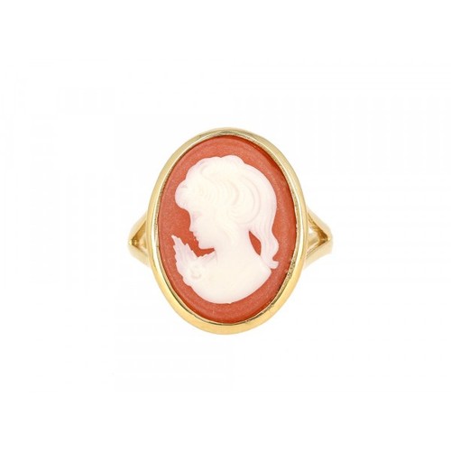 Ring kamee rot karneol - kamee,