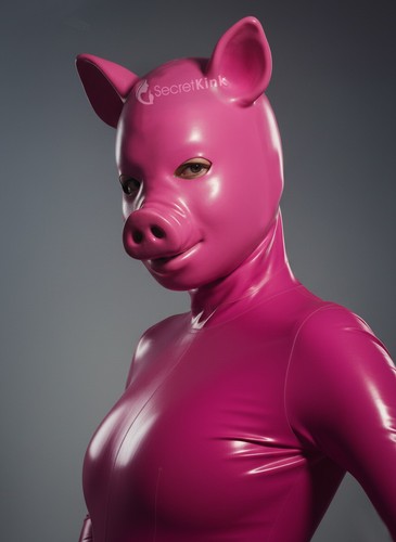 Rosa latex schwein haube - rosa,