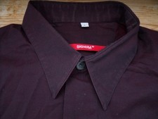 Signum Hemd L Braun-Bordeaux-Ton Seidenglanz Unifarben Gut #C7947