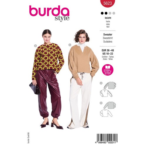 Pullover burda 5623 - burda,