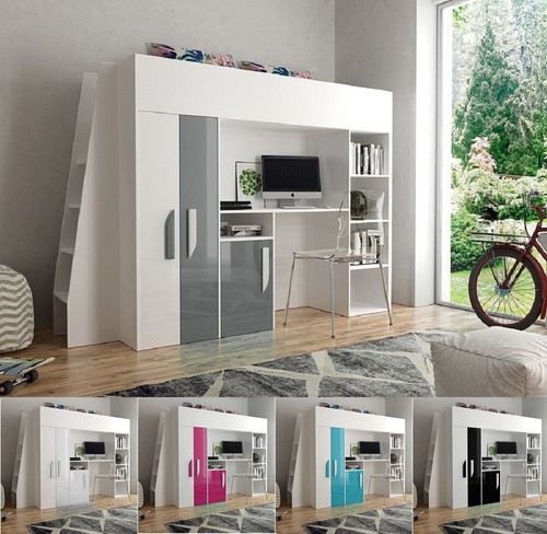 Hochbett mit schreibtisch - hochbett,