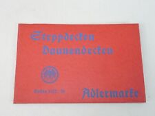 antik Muster Buch Stoff Katalog 1937/38 Steppdecken Adlermarke E St L Leipzig ?