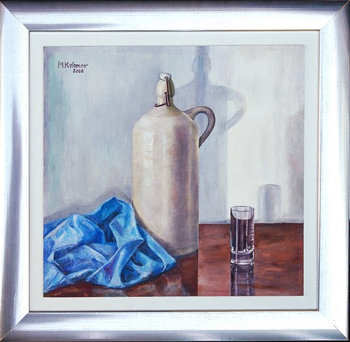 Stilleben steingut flasche - stilleben,