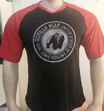 Gorilla Wear T-Shirt Bodybuilding, Rot/Schwarz, Größe XL, Baumwolle