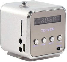 Tragbarer Bluetooth 5.0 Lautsprecher 2 in 1, Digital Portable Mini Speaker Musik Silber