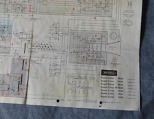 Original Schaltplan für alten Grundig Farbfernseher. Super Color 7600 7400 7800