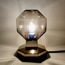 Rarität Staff Deckenlampe 70er Motoko Ishii Rauchglas Gold 1-flammig Vintage