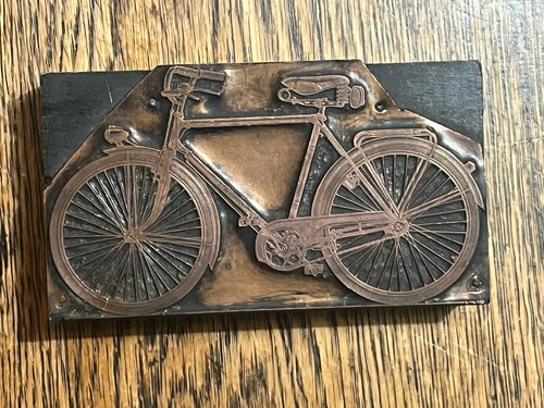 Fahrrad druckstock klischee - druckstock,