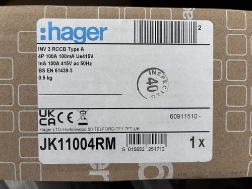 Hager 100a 100ma polig - 100a, rccb