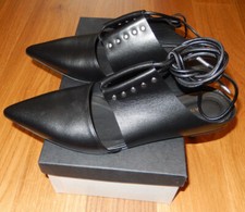 Angela Chiara, Damen Ballerinas, Slingback, Echtleder Gr. 39, Schwarz, Neu