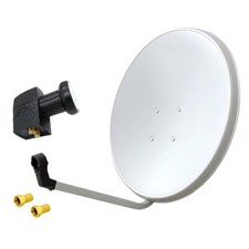 60cm Sat Anlage Digital Twin LNB 2 Teilnehmer Schüssel HD Antenne Spiegel 4K UHD