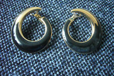 Pierre Lang Ohrringe Ohrstecker Creolen Clip-Verschluss emailliert vergoldet