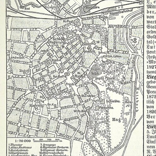 Alte lithografie stadtplan - alte,