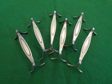 Wellner Satz Messerbänke Messerbänkchen Perldekor für 6 Personen versilbert