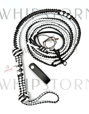 Bullenlederpeitsche Bullwhip in Schwarz/Weiß, verschiedene Größen