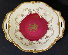 REICHENBACH - Schale PRUNKSCHALE m. Handhaben Zierschale BAROCK - Rot-Gold