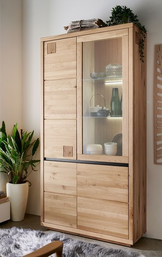 Vitrine schrank massivholz - schrank,