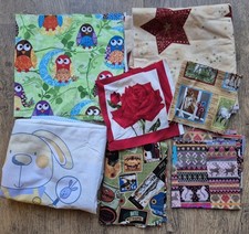 Patchwork Paket 300gr. Kinderstoffe Patchworkstoff Stoffpaket Eulen Pferde