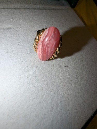 Gold ring 585 mit - mit, rodochrosit