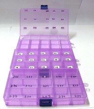  VP45 / 3 Sortimentskasten 15 Fächer, 17,3x9,6x2,2 cm - pink transparent