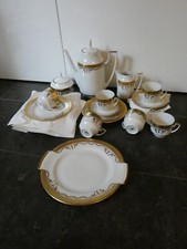 19268/ Pirkenhammer prunkvolles Kaffeeservice Empire Stil Ätzgold  6 Personen
