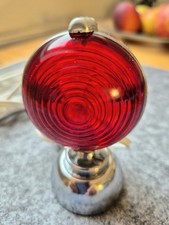 KFZ Handlampe Vintage rot/transparent magnetisch Krokodilklemmen, rund TOP!!